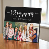 Pop Pop Best Grandpa Grandchildren Photo Collage Fotoplaat