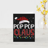 Pop Pop Claus Kerstverlichting Matching Familie XM Kaart (Gele Bloem)