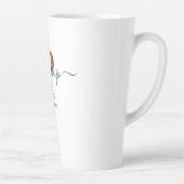 Pop-Pop Elegant Script Monogram Brown White Latte Mok (Rechts)