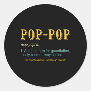 Pop Pop Opa Vaders Dag Pop-Pop Ronde Sticker