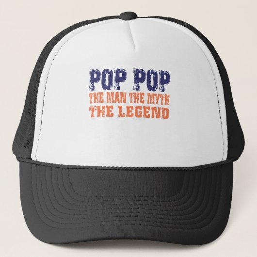 Pop pop (Oranje blauw) Trucker Pet (Voorkant)