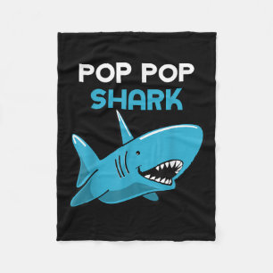 Pop-pop Shark Funny Familie Opa Poppop Fleece Deken