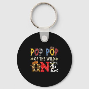 Pop Pop van de wilde een 1e verjaardag jongen West Sleutelhanger