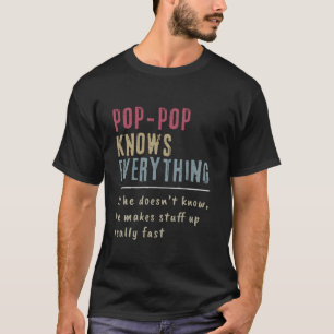 Pop Pop Weet Alles Opa Cadeau T-shirt