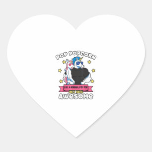 Pop Popcorn 1 Kind Vaderdag Pop Pop Eenhoorn Gra Hart Sticker