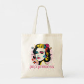 Pop prinses, vrouwengezicht, abstract kunstgezicht tote bag (Achterkant)