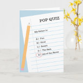 Pop Quiz Fête des pères pliée Carte de voeux (Fleur jaune)