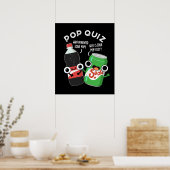 Pop Quiz Funny Soda Pop Pun Dark BG Poster (Keuken)