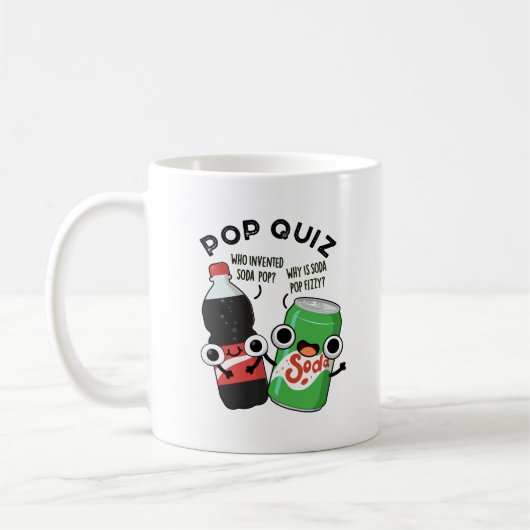 Pop Quiz Funny Soda Pop Pun Koffiemok (Links)