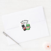 Pop Quiz Funny Soda Pop Pun Ronde Sticker (Envelop)