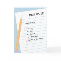 Pop Quiz Vaderdag Gevouwen Wenskaart