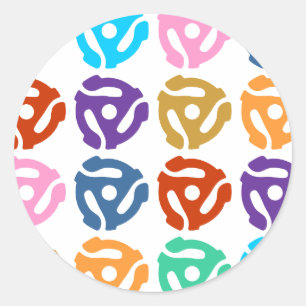 pop recordadapter van 45 rpm ronde sticker