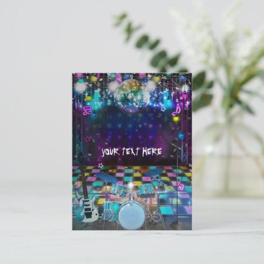 Pop Rock Star Verjaardagsdans Feest Dank u Briefkaart (Staand voorkant)