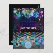 Pop Rock Star Verjaardagsdans Feest Dank u Briefkaart (Voorkant / Achterkant)