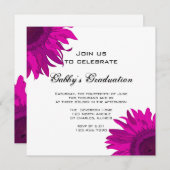 Pop Rose Art Sunflower Graduation Party Invitation (Devant / Derrière)
