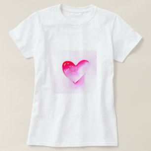 Pop roze hart valentijn t-shirt