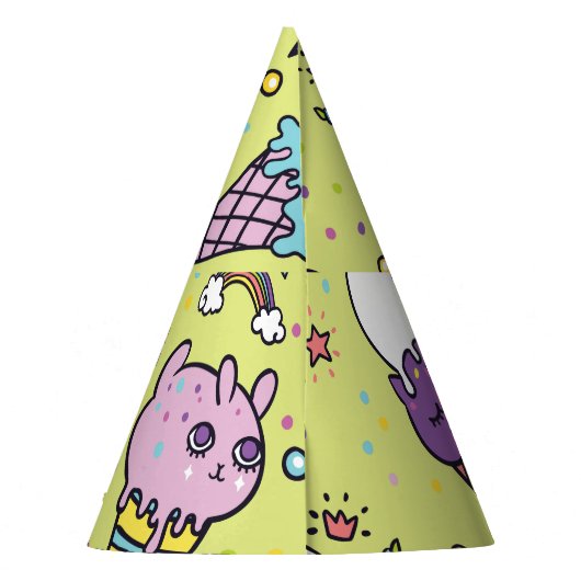 Pop Schattige Ice Cream: Dierenmotief Feesthoedjes (Achterkant)