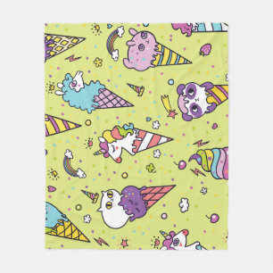 Pop Schattige Ice Cream: Dierenmotief Fleece Deken