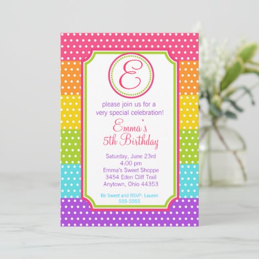 Pop Snoep Birthday Uitnodigingen (Staand voorkant)