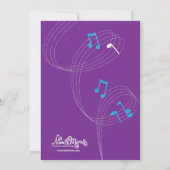 Pop Star Birthday Party Invitation Kaart (Achterkant)