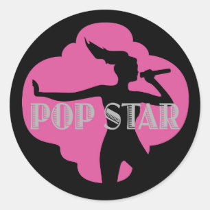 Pop Star Karaoke Étiquettes de fête d'anniversaire