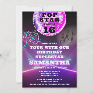 Pop Star Party Like A Superstar Rock Star Verjaard Kaart