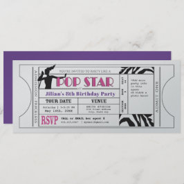 Pop Star Party Ticket Kaart