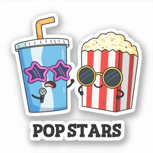Pop Stars Funny Snack Pun Sticker (Voorkant)