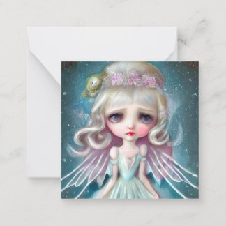 Pop Surrealisme Blond Meisje Notitiekaartje