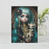 Pop Surrealisme, Gothic Girl, Low Brow Kaart (Staand voorkant)