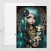 Pop Surrealisme, Gothic Girl, Low Brow Kaart (Voorkant / Achterkant)