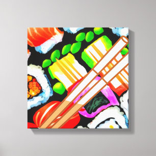 Pop Sushi Canvas Afdruk