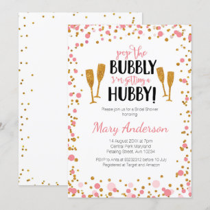 Pop The Bubble ik krijg een Hubby-uitnodiging Kaart