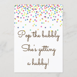 Pop The Bubble ze krijgt een Hubby Sign 5x7" Kaart