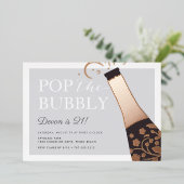 Pop The Bubbly | Anniversaire Foil Invitation (Debout devant)