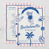 Pop the Bubbly – Bachelorette Weekend Celebration Kaart (Voorkant / Achterkant)