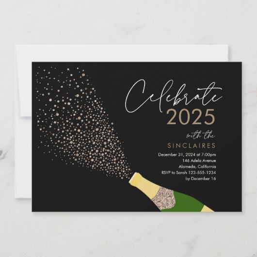 Pop the Bubbly carte du Nouvel An (Devant)