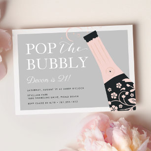 Pop the Bubbly Invitation de fête d'anniversaire