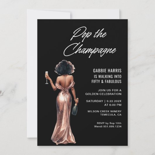 Pop the Champagne Anniversaire de fête Invitation (Devant)