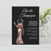 Pop the Champagne Anniversaire de fête Invitation (Debout devant)