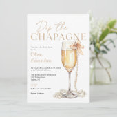 Pop The Champagne QR Code Bridal Shower Kaart (Staand voorkant)