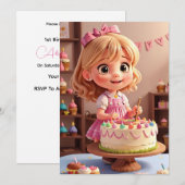 Pop-thema verjaardagsuitnodiging kaart (Voorkant / Achterkant)