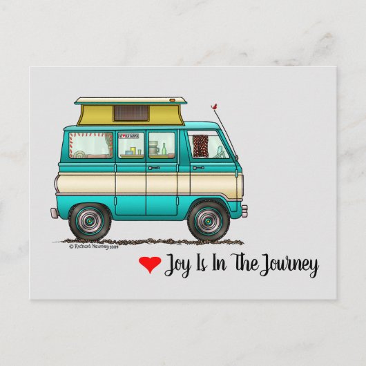 Pop Top Van Camper Briefkaart (Voorkant)