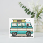 Pop Top Van Camper Briefkaart (Staand voorkant)