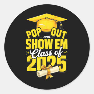 Pop uit en Show EM CL van 2025 Senior 2025 Graduat Ronde Sticker