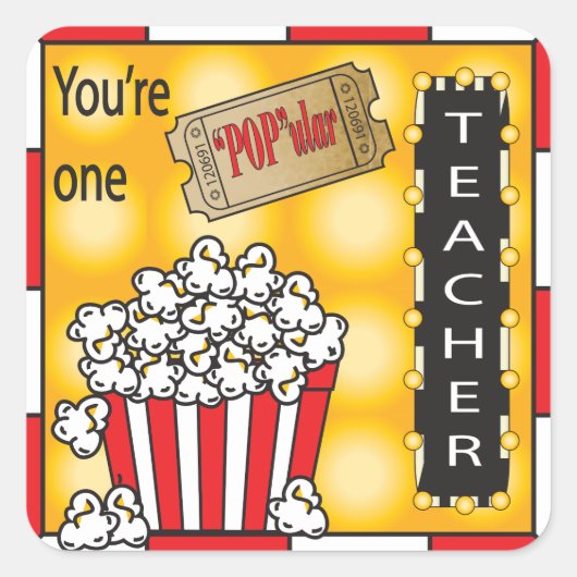 "POP"ular Teacher Vierkante Sticker (Voorkant)