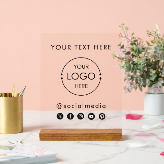 Pop Up Shop Clear Banner Logo Social Media Icons (Mariage)