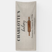 Pop Up Shop Rustic Bakery Business Backdrop Spandoek (Verticaal)