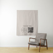 Pop Up Shop Table Runner Banner  Logo QR Code Wandkleed (In situ)