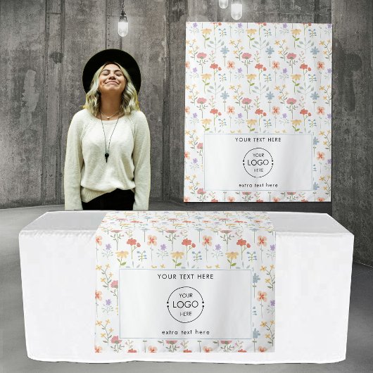 Pop Up Winkel Tafel Runner Banner Logo Wildflowers Wandkleed